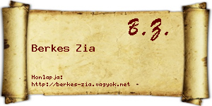 Berkes Zia névjegykártya